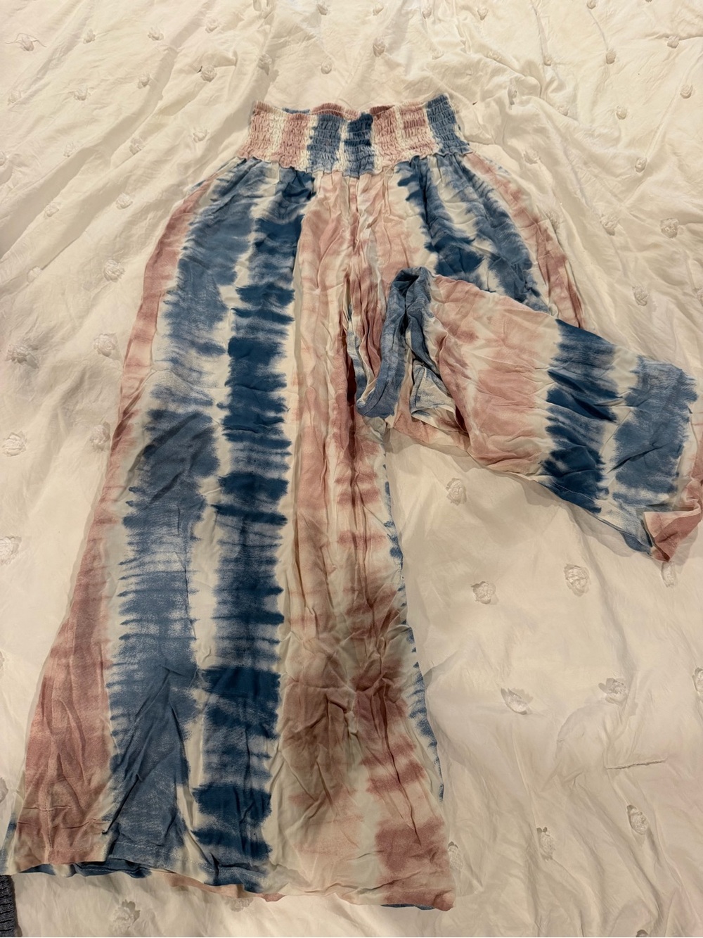 Ocean Drive Pink & Blue Tie-Dye Wide Leg Pants